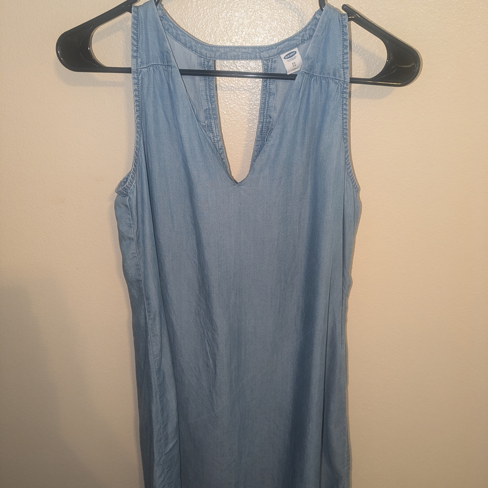 Old Navy Light Blue Denim Sleeveless Dress